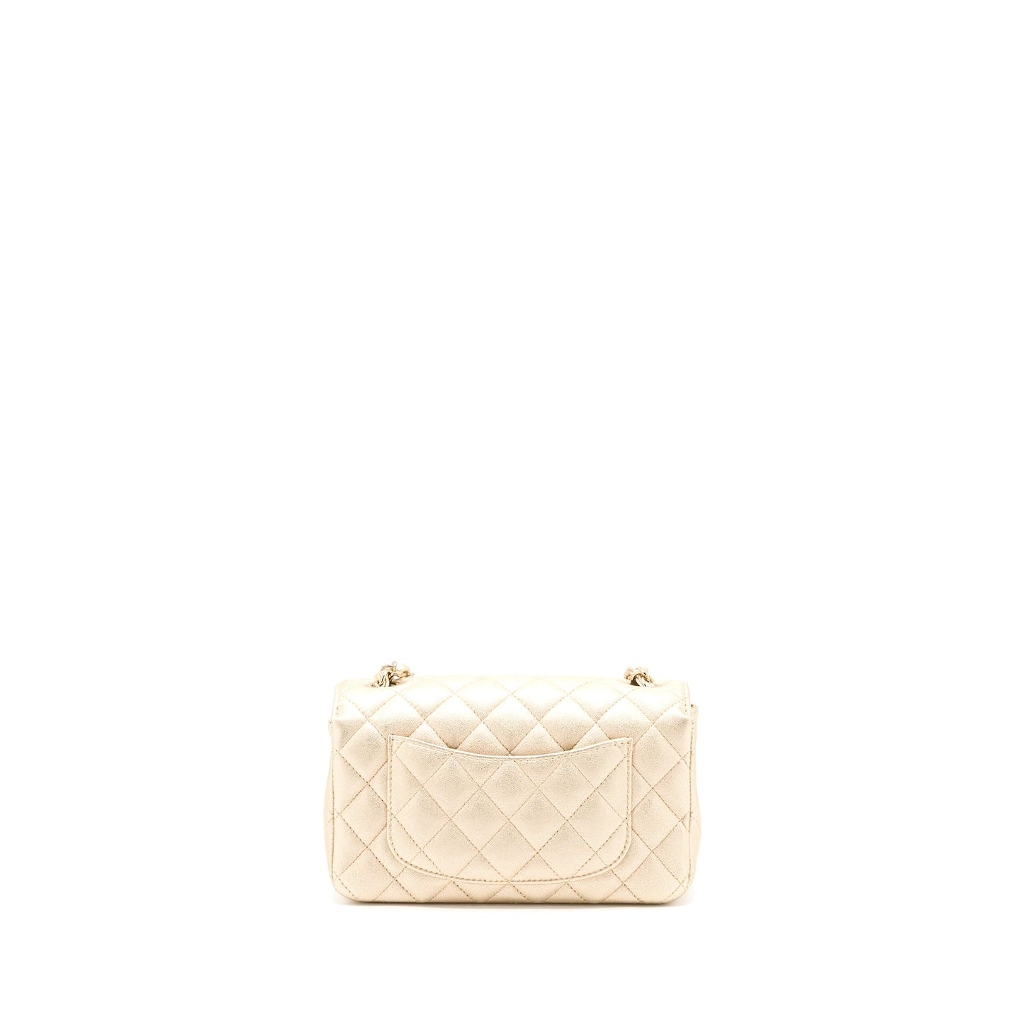 Chanel 21P Mini Rectangular Flap Bag Grained Lambskin Gold L