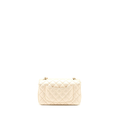 Chanel 21P Mini Rectangular Flap Bag Grained Lambskin Gold L