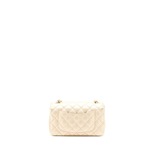 Chanel 21P Mini Rectangular Flap Bag Grained Lambskin Gold L