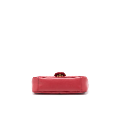 Gucci Small GG Marmont Matelasse Shoulder Bag Calfskin Red