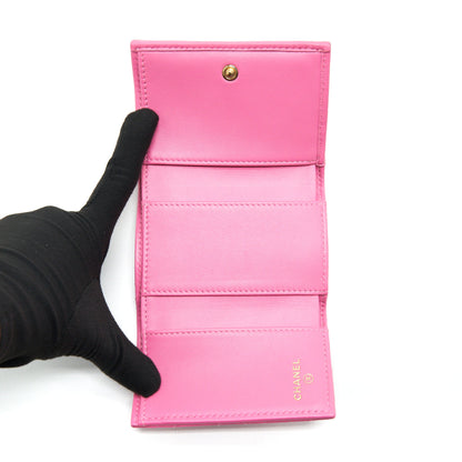 Chanel Boy Small Wallet Pink Brushed Lambskin