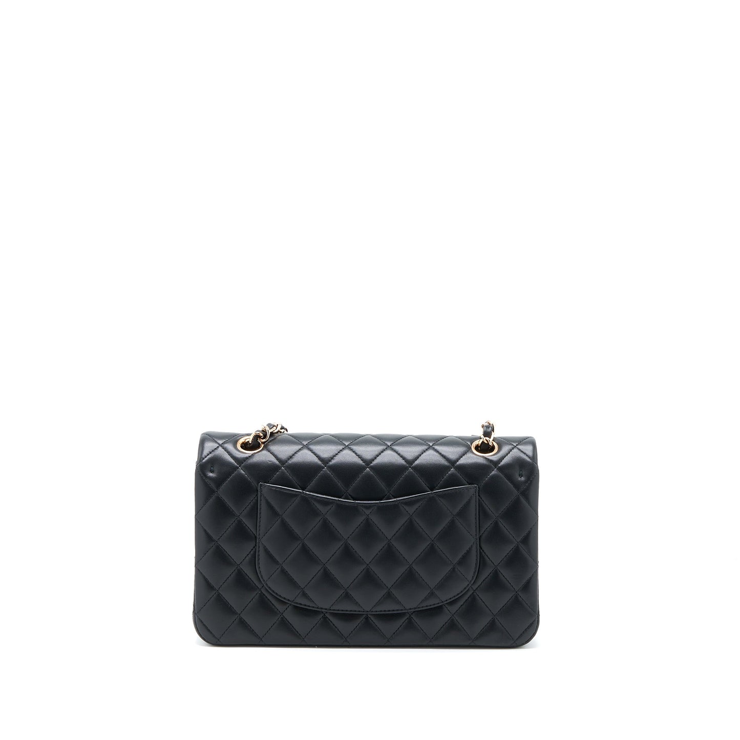 Chanel Medium Classic Flap Bag Lambskin Black R (Microchip)