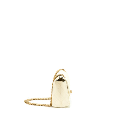 Chanel 20A Mini 2.55 Reissue Flap Bag Aged Calfskin Creamy White Brushed