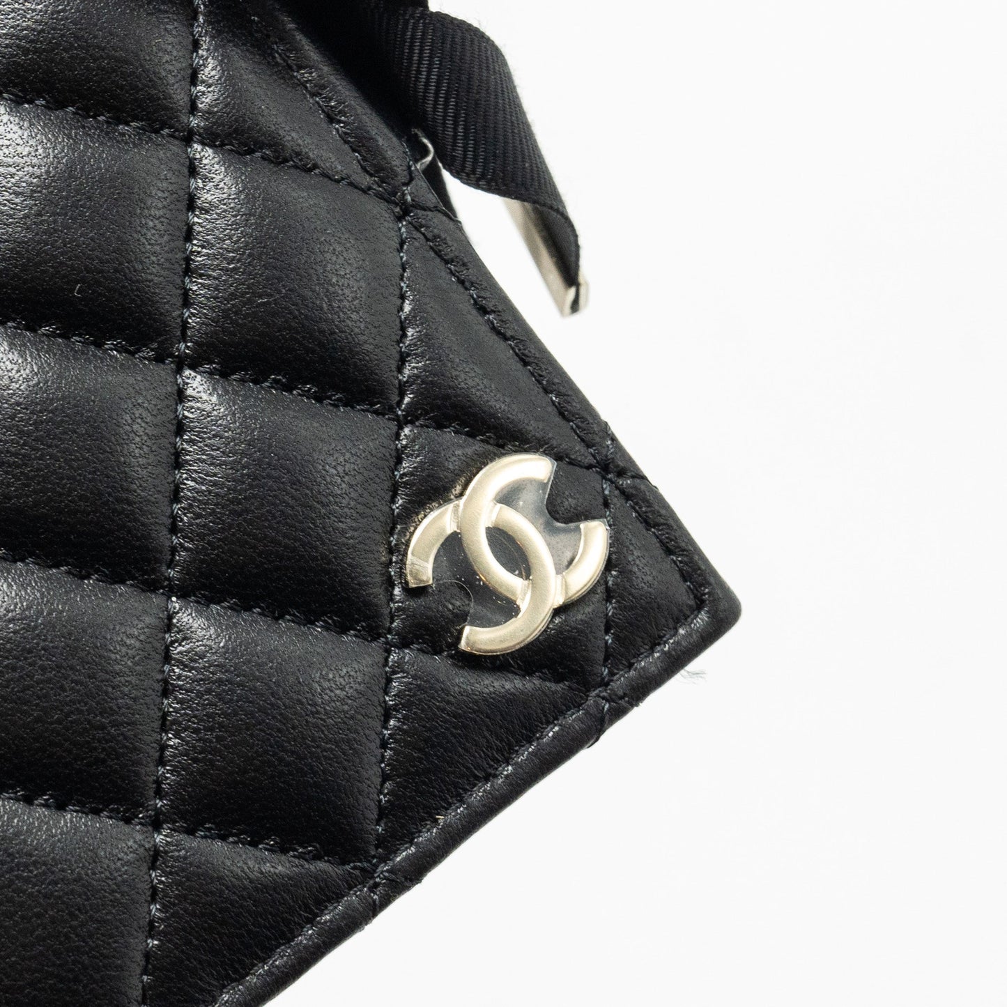 Chanel mini Book Card Holder with Chain Lambskin Black L (microchip)