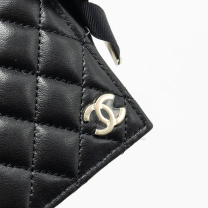 Chanel mini Book Card Holder with Chain Lambskin Black L (microchip)