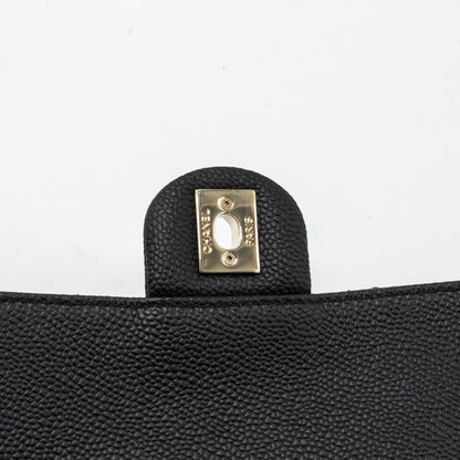 CHANEL FLAP BAG WITH CHAINS HANDLE Quilted CALFSKIN BLACK