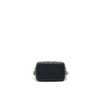 Chanel Drawstring Bucket Bag Lambskin Black  (Microchip)