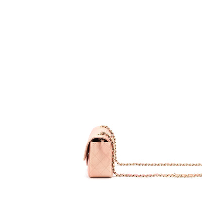Chanel 21S Mini Rectangular Flap Bag Metallic Grained Lambskin Ombré Rose Gold L