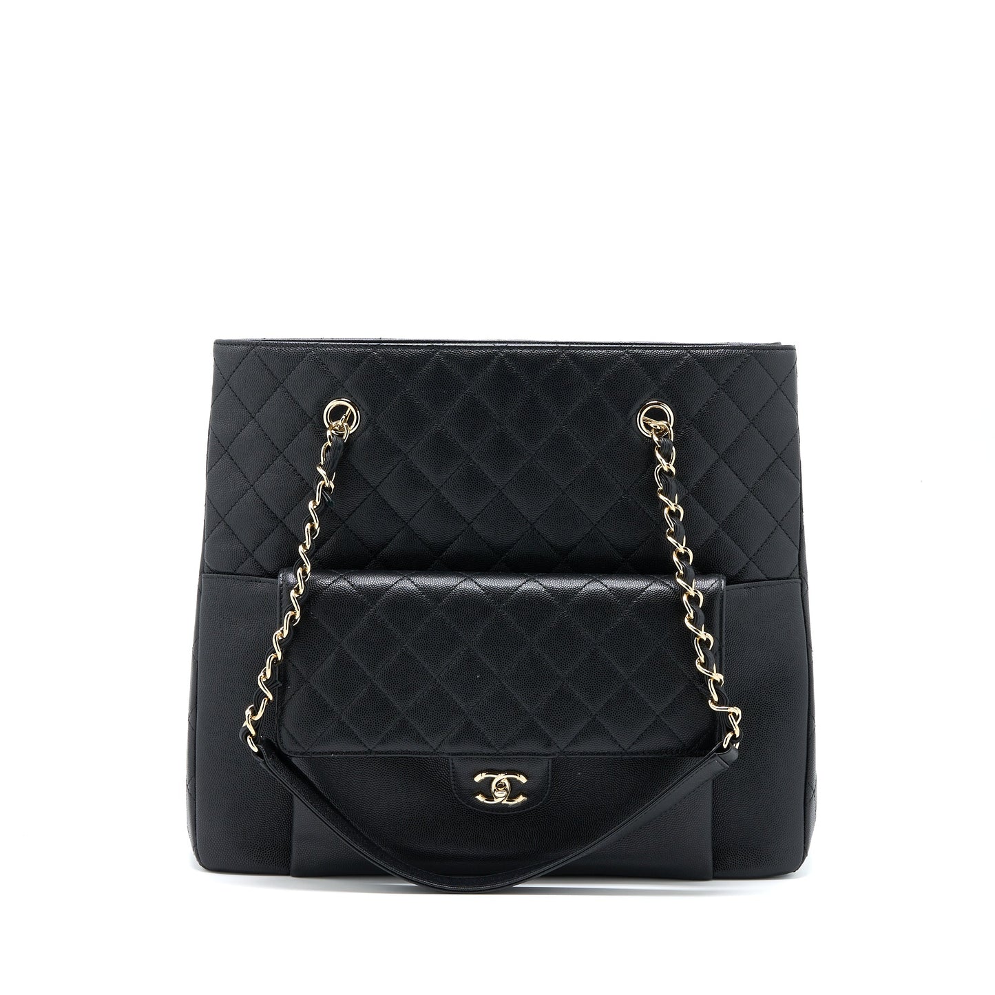 Chanel 19C Large Shopping Tote Bag Caviar Black L