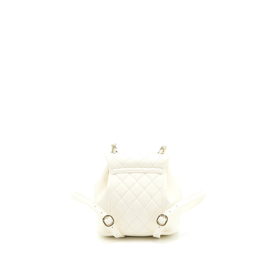 Chanel Duma Mini Backpack Lambskin White L (Microchip)