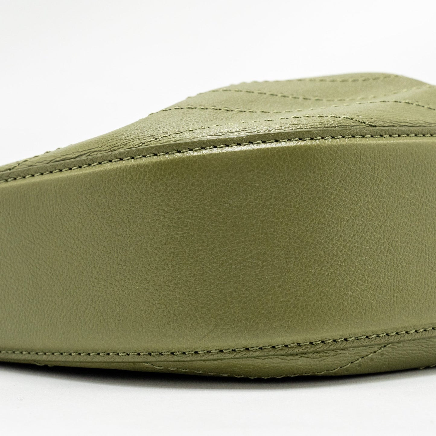Chanel Drawstring Bucket Bag Grained Calfskin Olive Green