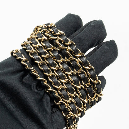 Chanel mini Book Card Holder with Chain Lambskin Black L (microchip)