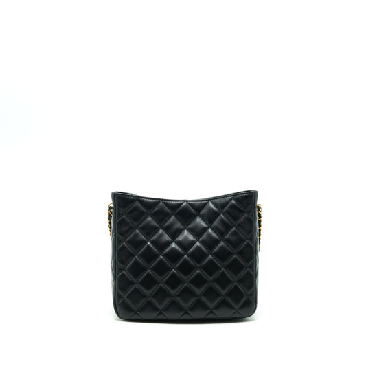 Chanel 22S Pearl Crush Hobo Bag Lambskin Black