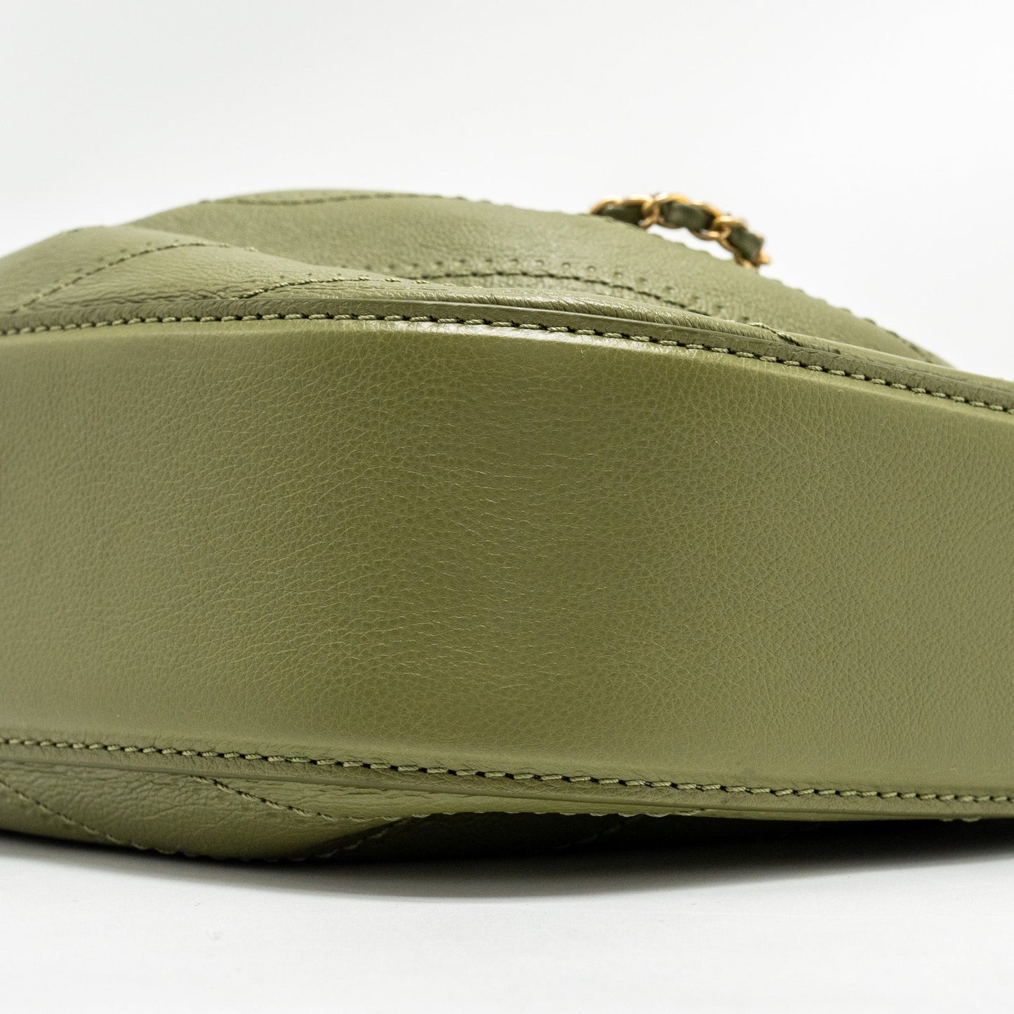 Chanel Drawstring Bucket Bag Grained Calfskin Olive Green