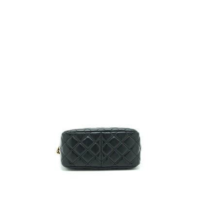 Chanel 22S Pearl Crush Hobo Bag Lambskin Black