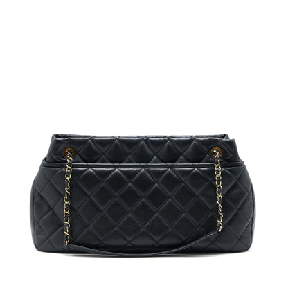 Chanel Matelasse Chain Tote Bag Caviar Black