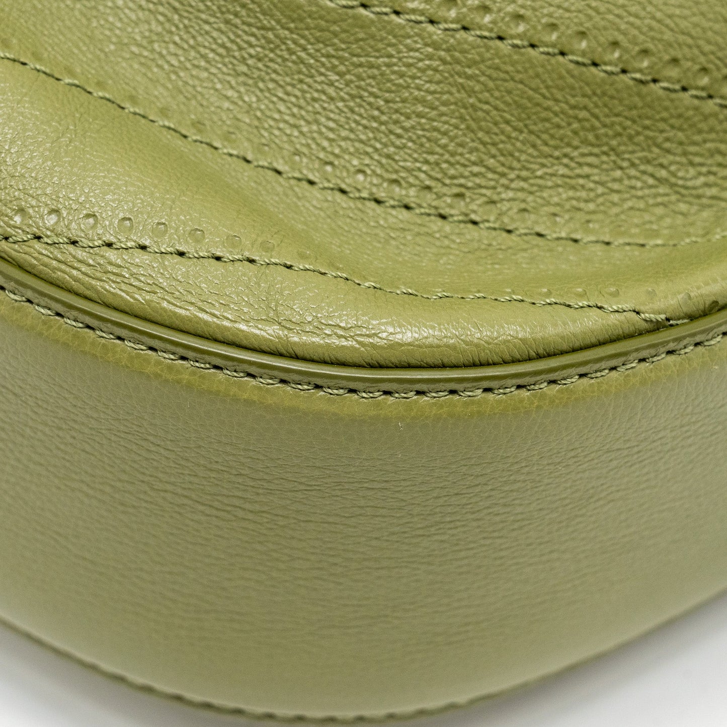 Chanel Drawstring Bucket Bag Grained Calfskin Olive Green