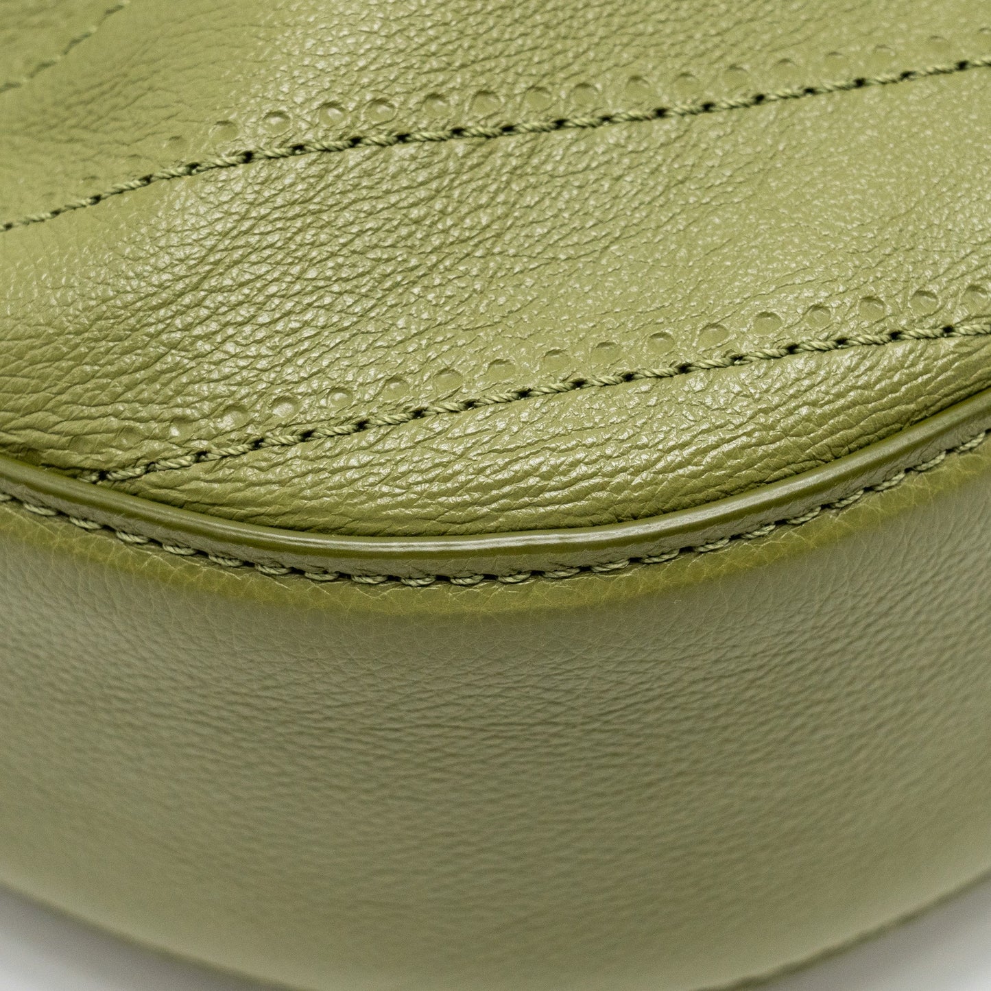 Chanel Drawstring Bucket Bag Grained Calfskin Olive Green