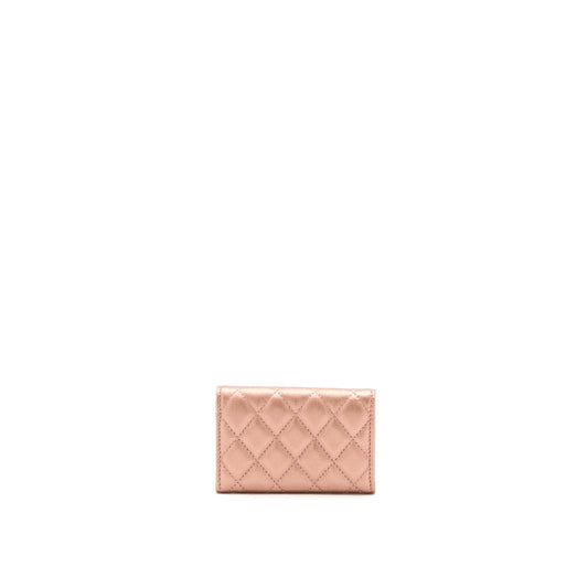 Chanel 2.55 Reissue Flap Card Holder Metallic Grained Calfskin Rose Gold R