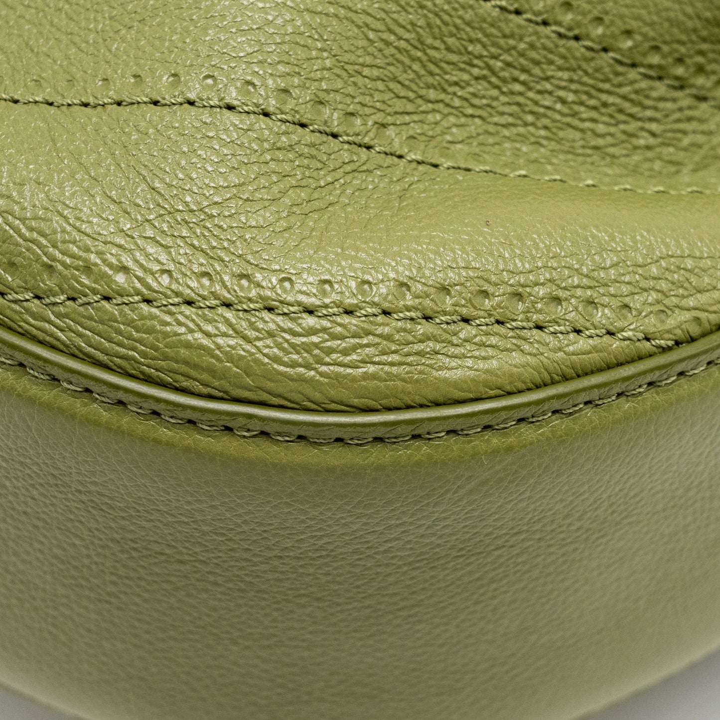 Chanel Drawstring Bucket Bag Grained Calfskin Olive Green