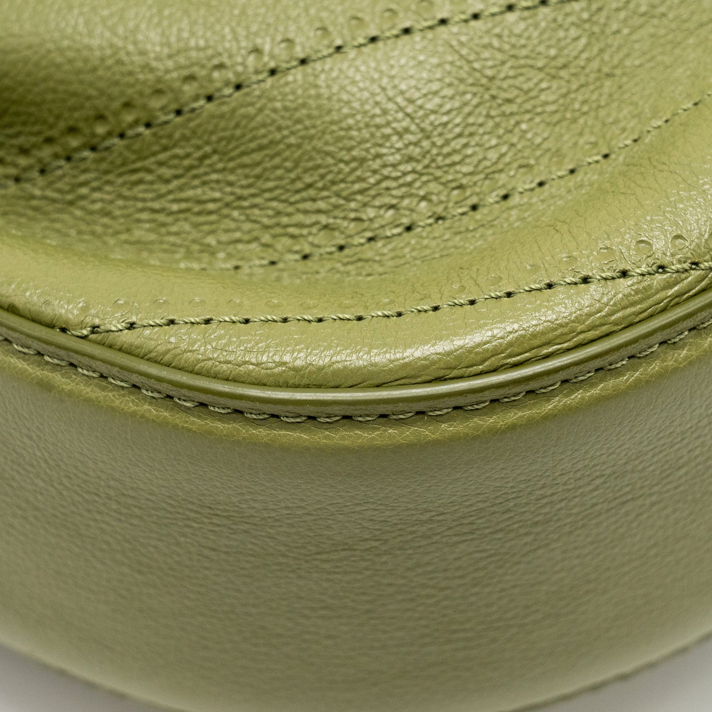 Chanel Drawstring Bucket Bag Grained Calfskin Olive Green