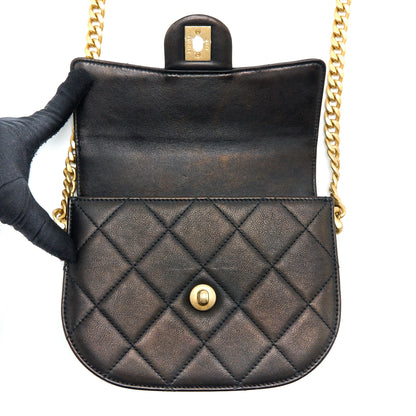 Chanel 21S Moon Messenger Bag Calfskin Black