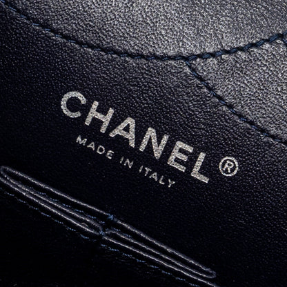 Chanel Maxi 2.55 Reissue flap bag aged calfskin dark blue ruthenium hardware