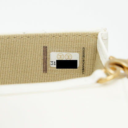 Chanel Pearl Crush Mini Flap Belt Bag White Lambskin