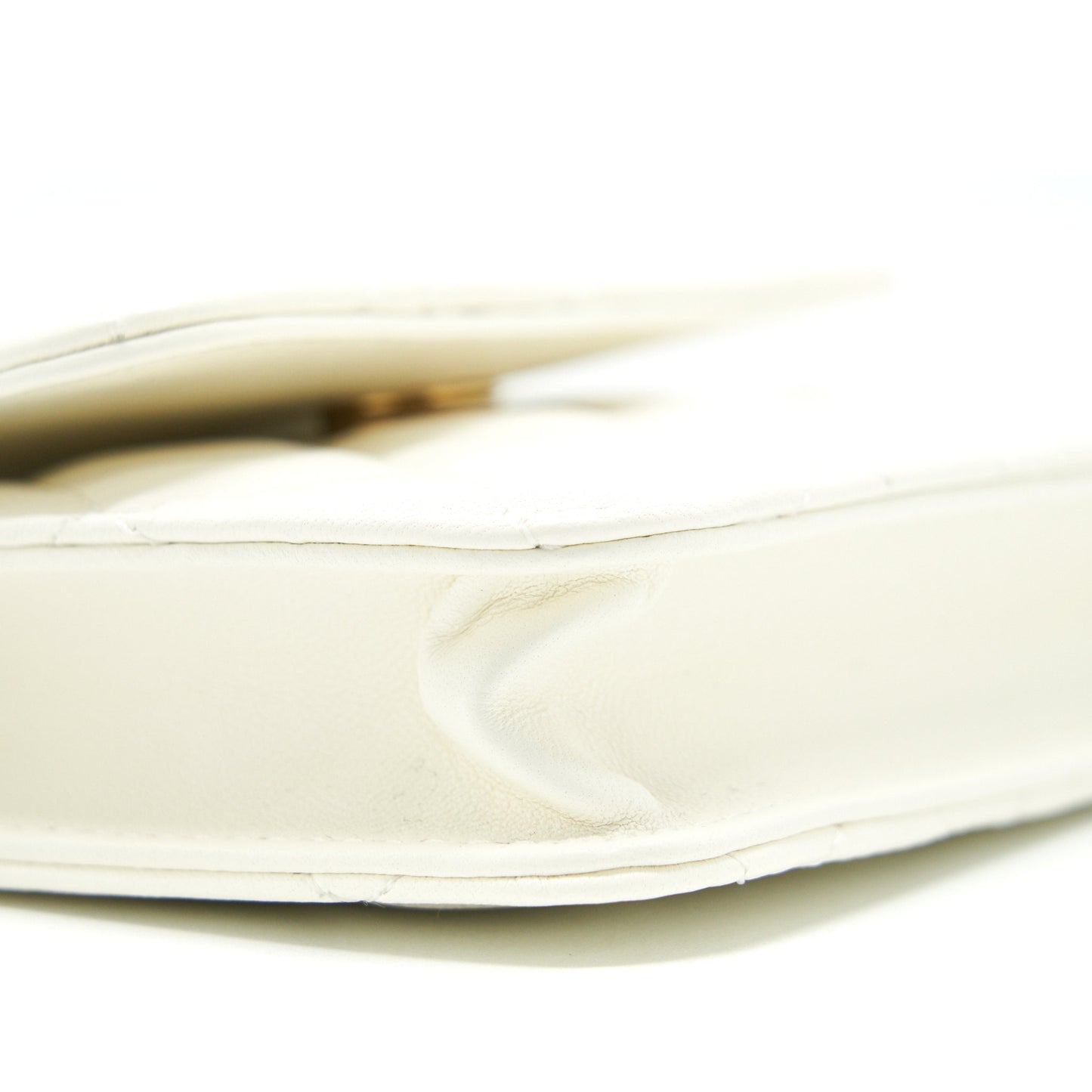 Chanel Pearl Crush Mini Flap Belt Bag White Lambskin