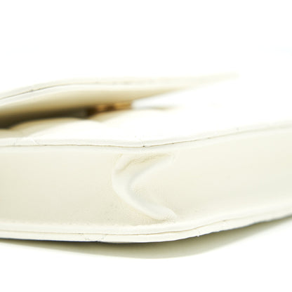 Chanel Pearl Crush Mini Flap Belt Bag White Lambskin