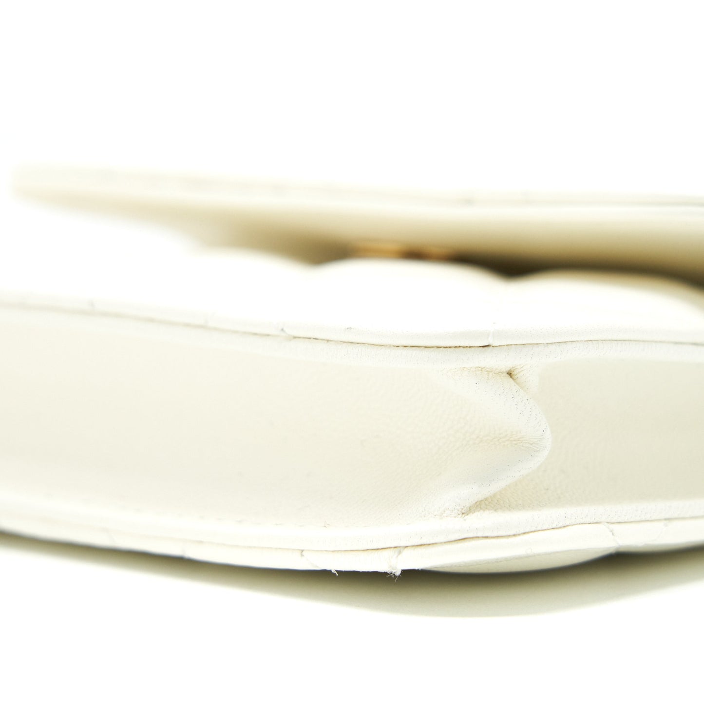 Chanel Pearl Crush Mini Flap Belt Bag White Lambskin