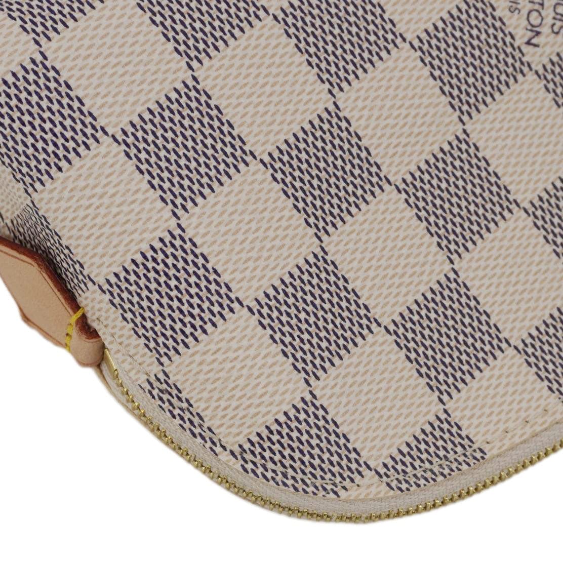 LOUIS VUITTON Damier Azur Cosmetic Pouch White