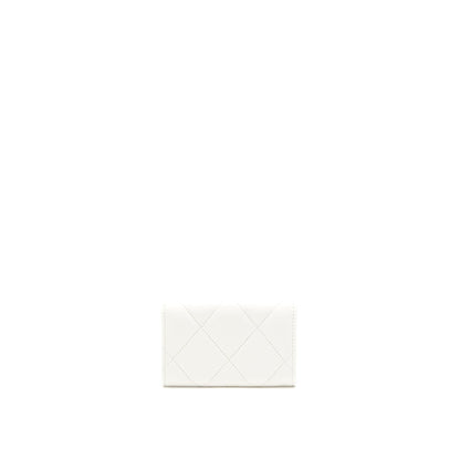 Chanel 19 Flap Card Holder Lambskin White Brushed  (Microchip)