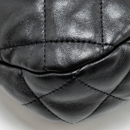 Chanel 22K Hobo Shoulder Bag Lambskin Black  (Microchip)