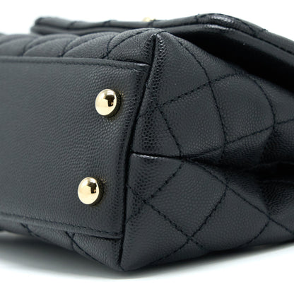 Chanel Mini Coco Handle Caviar Black L