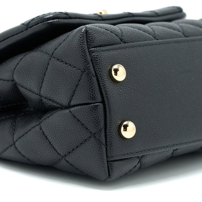 Chanel Mini Coco Handle Caviar Black L