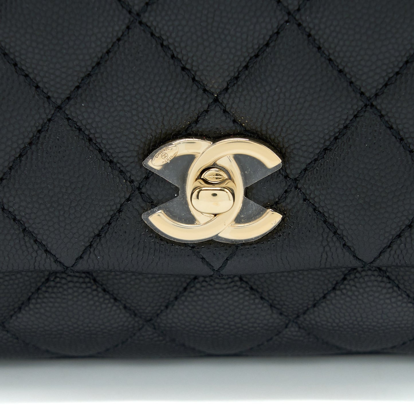 Chanel Mini Coco Handle Caviar Black L