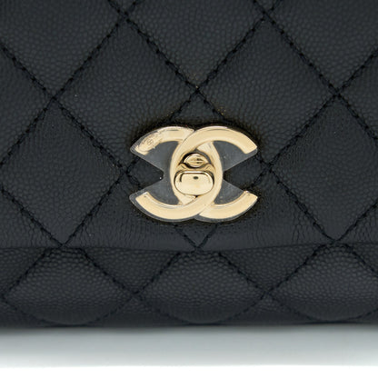 Chanel Mini Coco Handle Caviar Black L