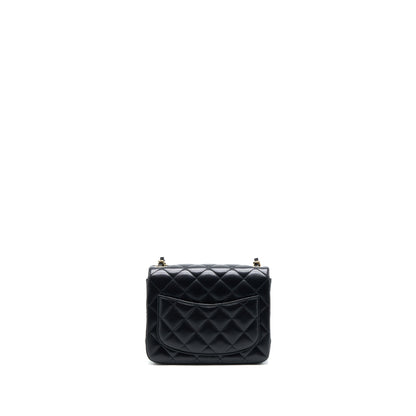 Chanel Mini Square Flap Bag Lambskin Black L (Microchip)