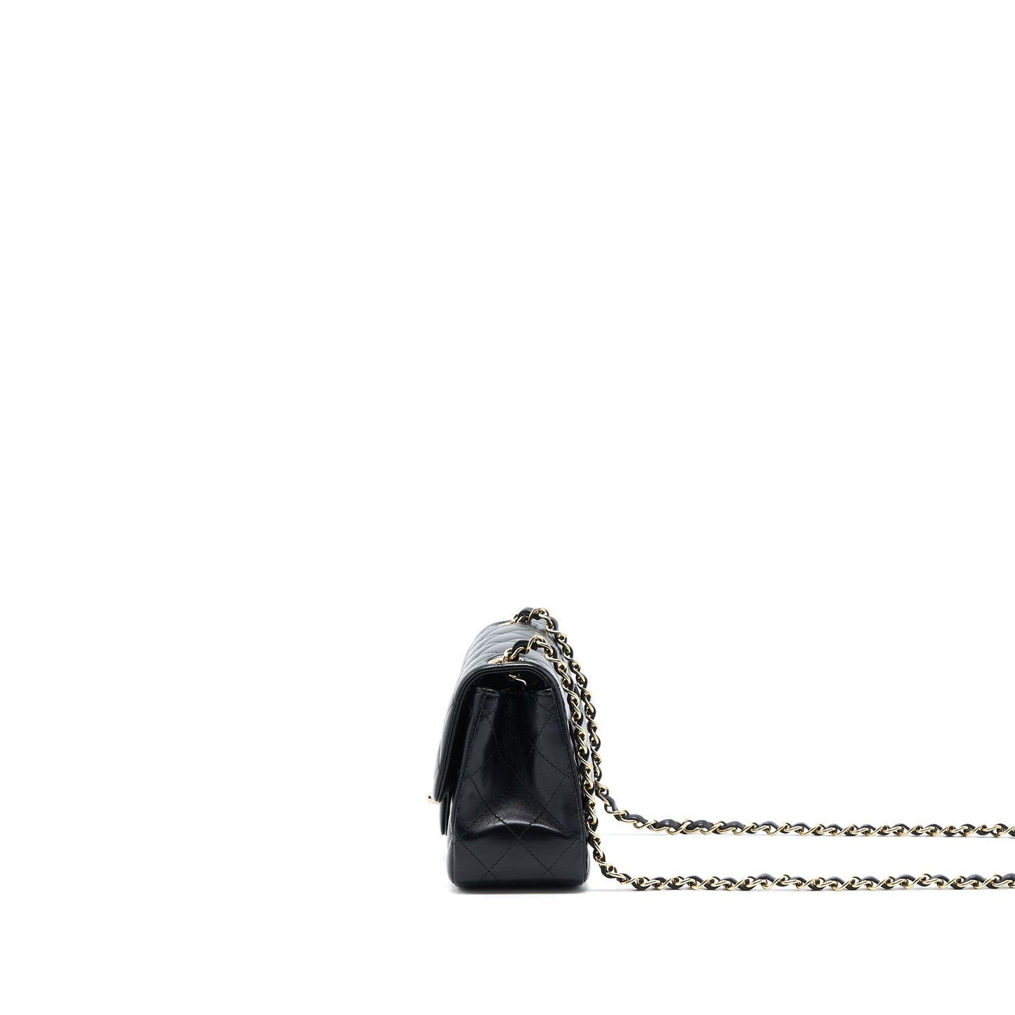 Chanel Mini Square Flap Bag Lambskin Black L (Microchip)