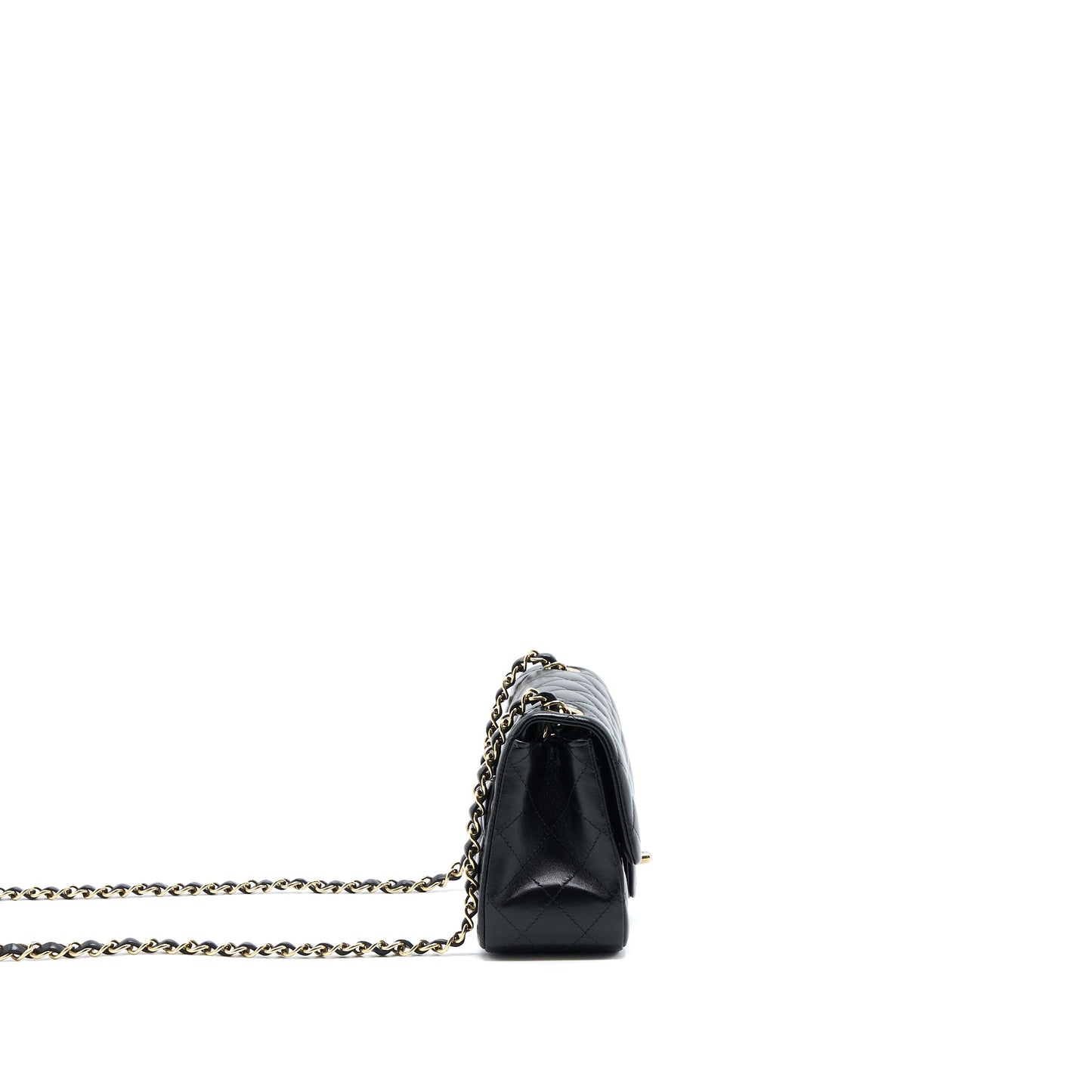 Chanel Mini Square Flap Bag Lambskin Black L (Microchip)