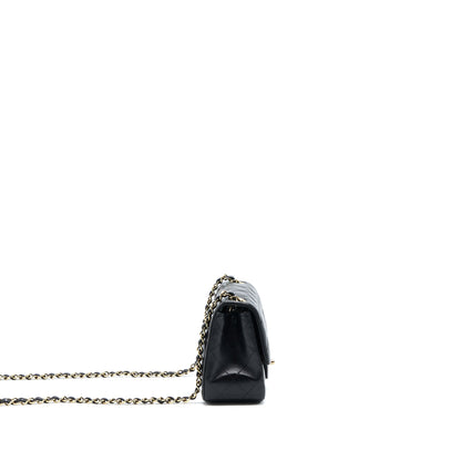 Chanel Mini Square Flap Bag Lambskin Black L (Microchip)