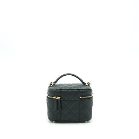 Chanel 22S Top Handle Vanity Caviar Black L (Microchip)