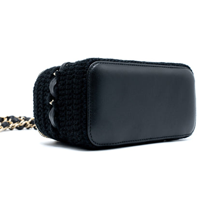 Chanel Long Vanity with Giant Chain Tweed/Lambskin Black L