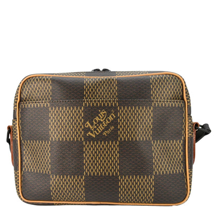 LOUIS VUITTON X Nigo Nil Monogram Ebene Canvas Messenger Bag Brown