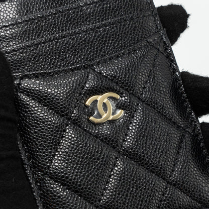 Chanel 23K Card Holder Caviar Black (Microchip)