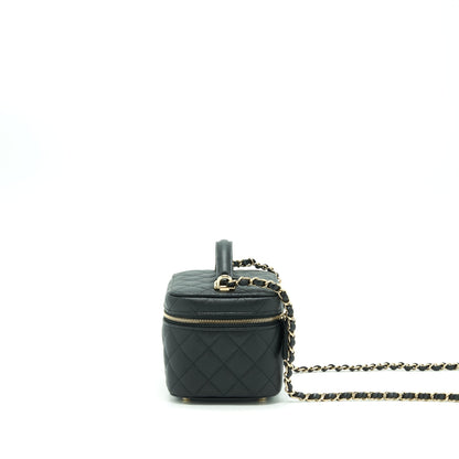 Chanel 22S Top Handle Vanity Caviar Black L (Microchip)