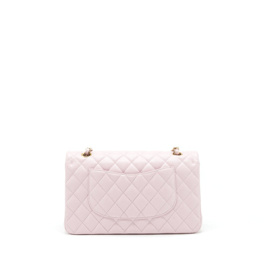 Chanel Medium Classic Double Flap Bag 21S Caviar Light Pink L