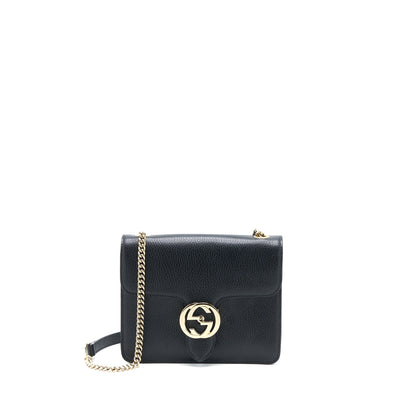 Gucci Interlocking Small Shoulder Bag Black L