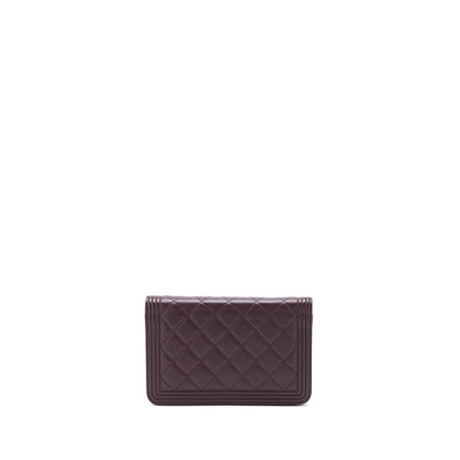 Chanel Boy Wallet on Chain Caviar Burgundy